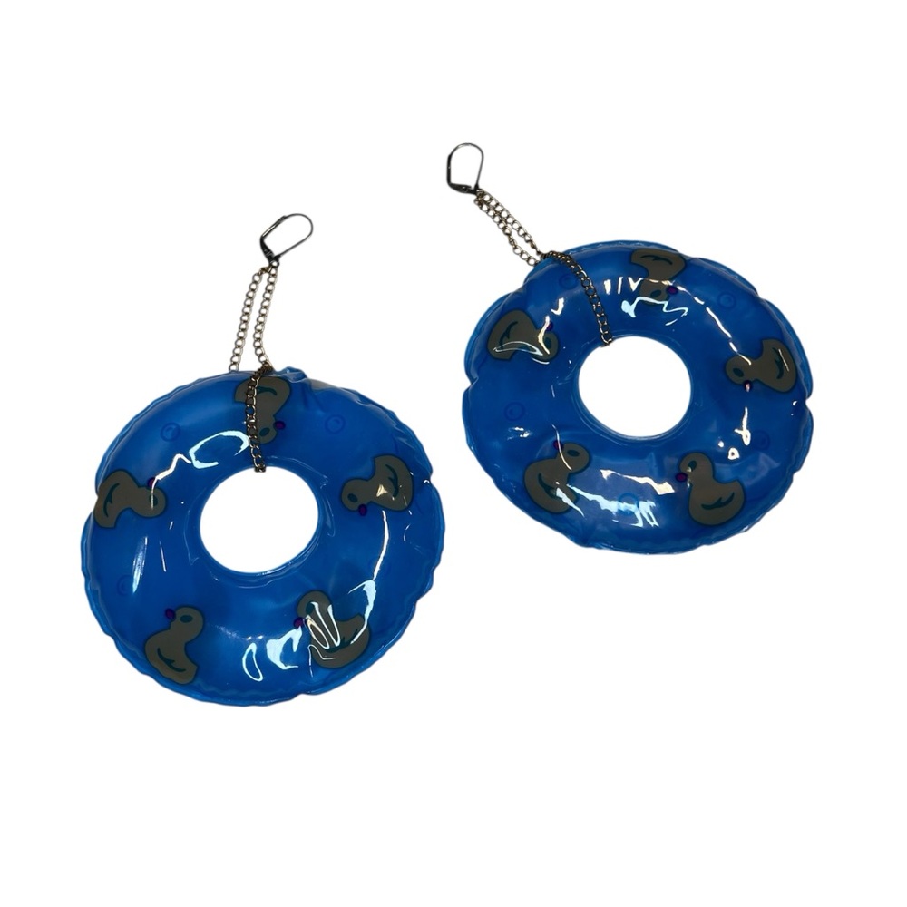 Funky ducky pool floaty dangle earrings